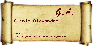 Gyenis Alexandra névjegykártya